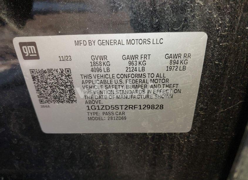 Photo 9 of 2024 Chevrolet Malibu FWD 1LT (VIN 1G1ZD5ST2RF129828)