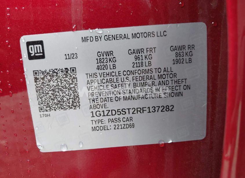 Photo 9 of 2024 Chevrolet Malibu FWD 1LT (VIN 1G1ZD5ST2RF137282)