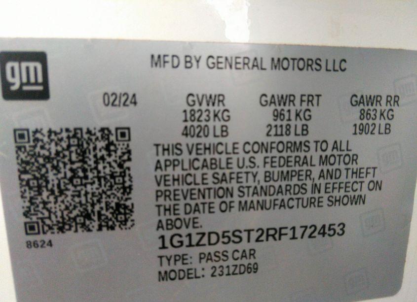 Photo 9 of 2024 Chevrolet Malibu FWD 1LT (VIN 1G1ZD5ST2RF172453)