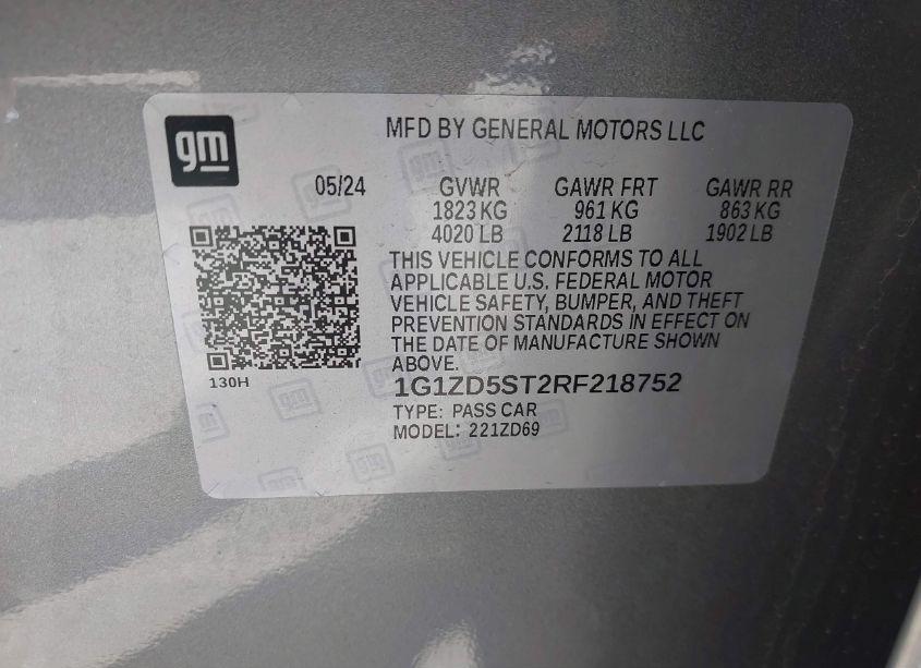 Photo 9 of 2024 Chevrolet Malibu FWD 1LT (VIN 1G1ZD5ST2RF218752)