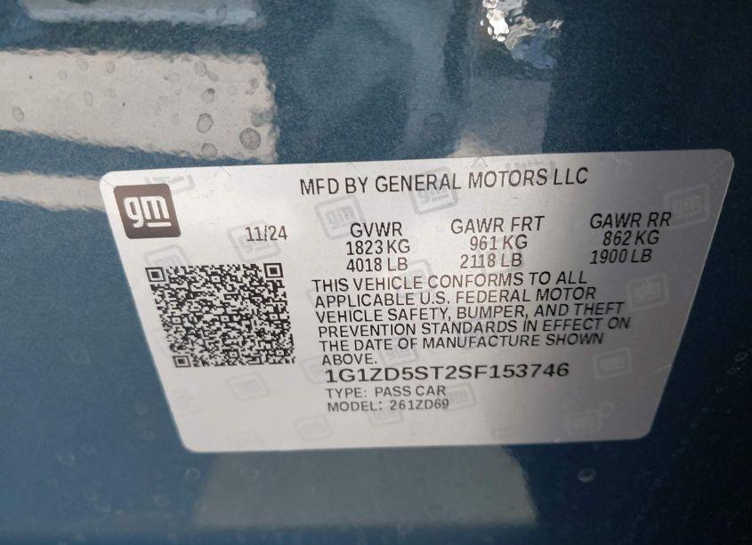 Photo 9 of 2025 Chevrolet Malibu FWD 1LT (VIN 1G1ZD5ST2SF153746)