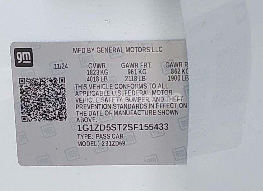 Photo 9 of 2025 Chevrolet Malibu FWD 1LT (VIN 1G1ZD5ST2SF155433)