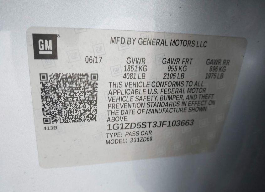 Photo 9 of 2018 Chevrolet Malibu LT (VIN 1G1ZD5ST3JF103663)