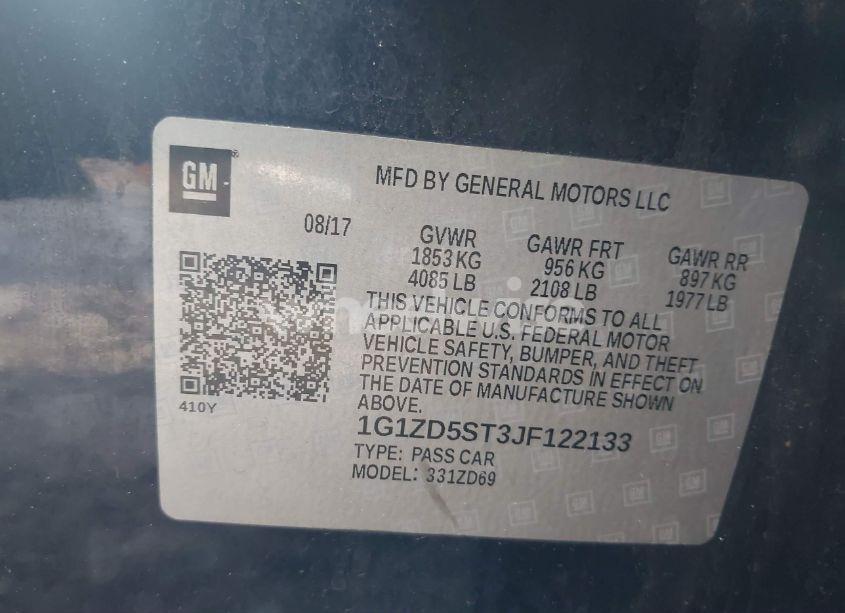 Photo 9 of 2018 Chevrolet Malibu LT (VIN 1G1ZD5ST3JF122133)