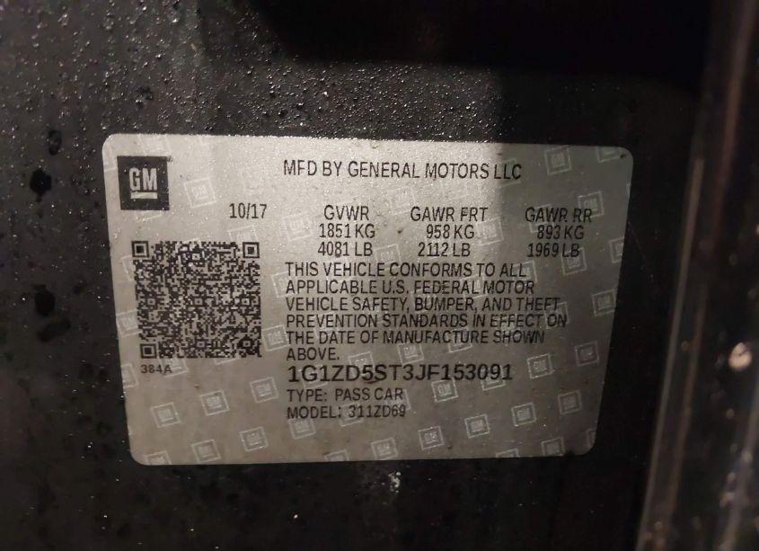 Photo 9 of 2018 Chevrolet Malibu LT (VIN 1G1ZD5ST3JF153091)