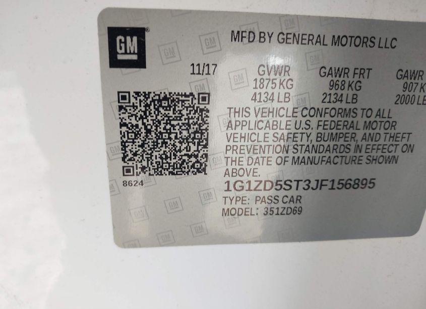 Photo 9 of 2018 Chevrolet Malibu LT (VIN 1G1ZD5ST3JF156895)