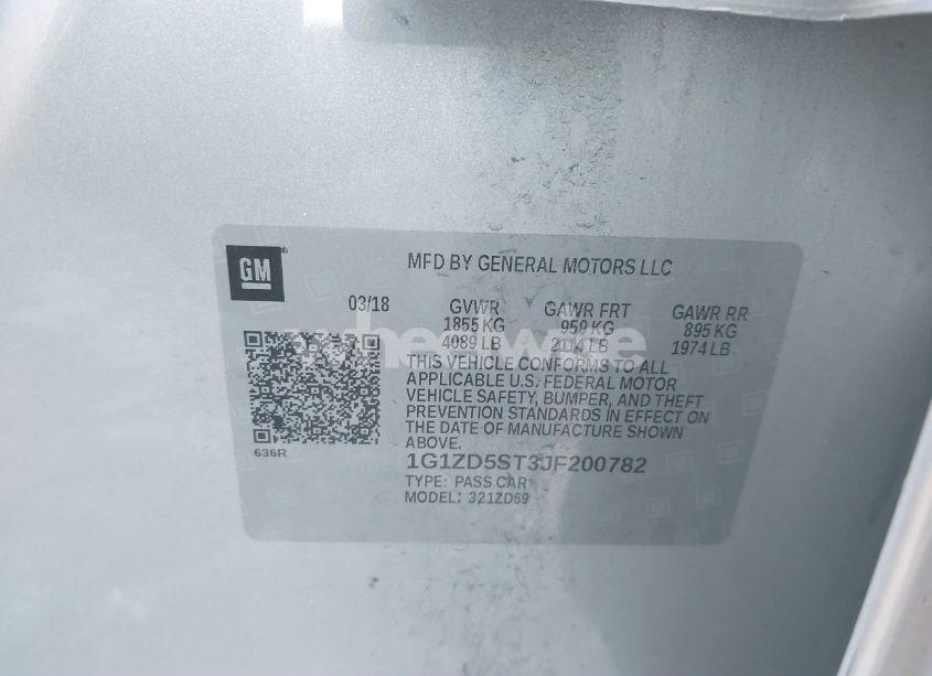 Photo 9 of 2018 Chevrolet Malibu LT (VIN 1G1ZD5ST3JF200782)