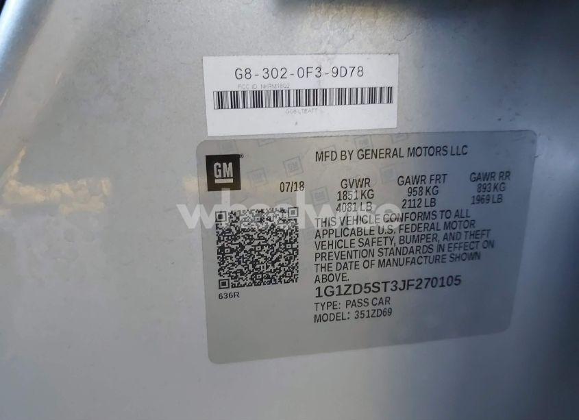 Photo 9 of 2018 Chevrolet Malibu LT (VIN 1G1ZD5ST3JF270105)