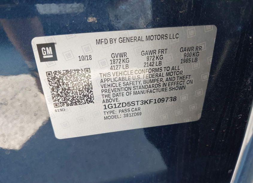 Photo 9 of 2019 Chevrolet Malibu LT (VIN 1G1ZD5ST3KF109738)