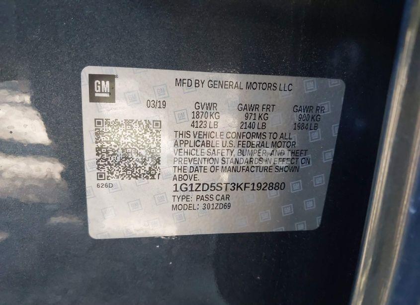 Photo 9 of 2019 Chevrolet Malibu LT (VIN 1G1ZD5ST3KF192880)