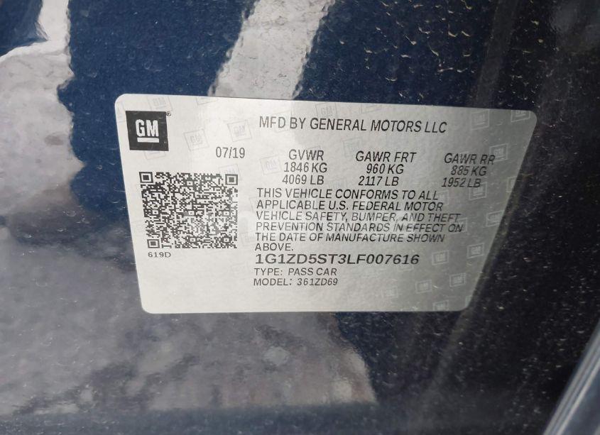 Photo 9 of 2020 Chevrolet Malibu FWD LT (VIN 1G1ZD5ST3LF007616)