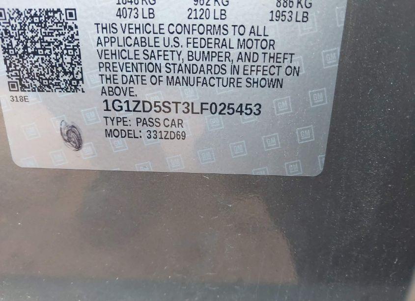 Photo 9 of 2020 Chevrolet Malibu FWD LT (VIN 1G1ZD5ST3LF025453)