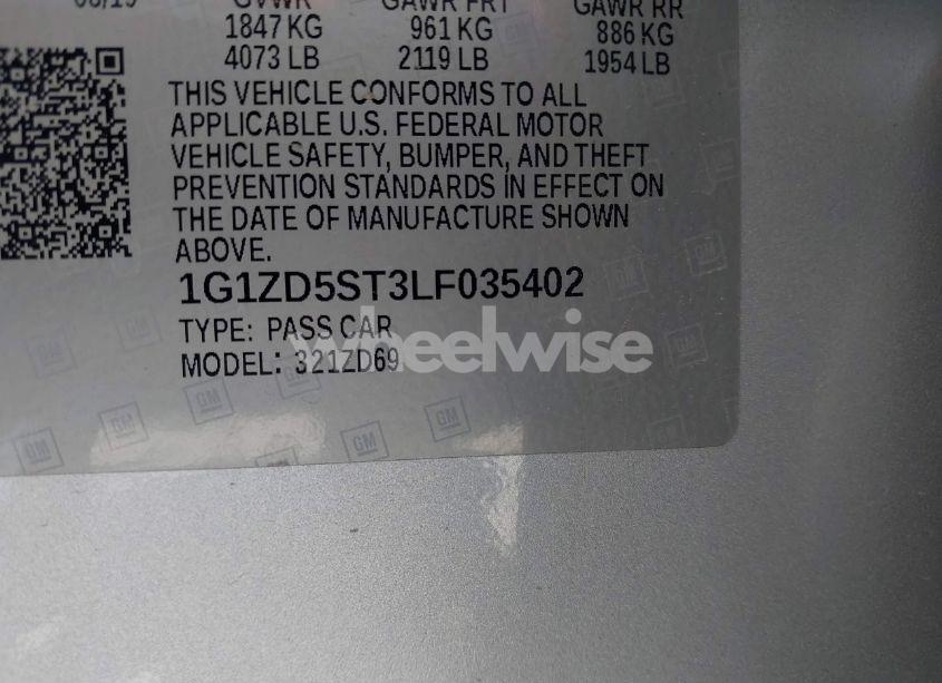 Photo 9 of 2020 Chevrolet Malibu FWD LT (VIN 1G1ZD5ST3LF035402)