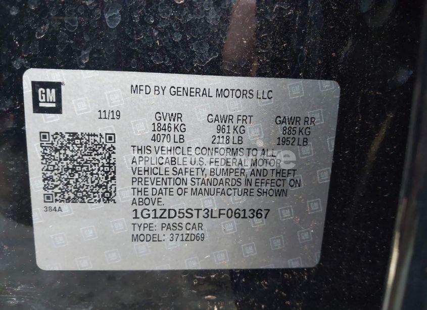 Photo 9 of 2020 Chevrolet Malibu FWD LT (VIN 1G1ZD5ST3LF061367)