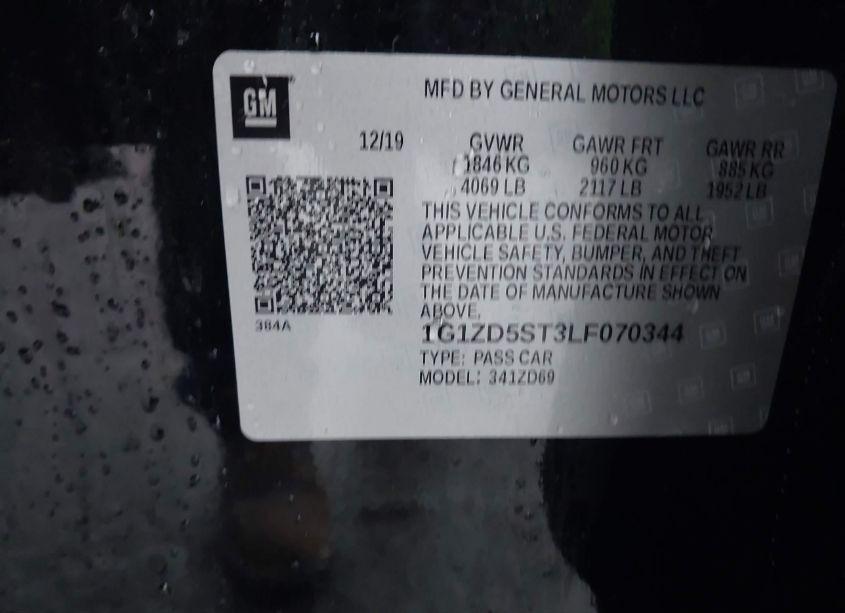 Photo 9 of 2020 Chevrolet Malibu FWD LT (VIN 1G1ZD5ST3LF070344)