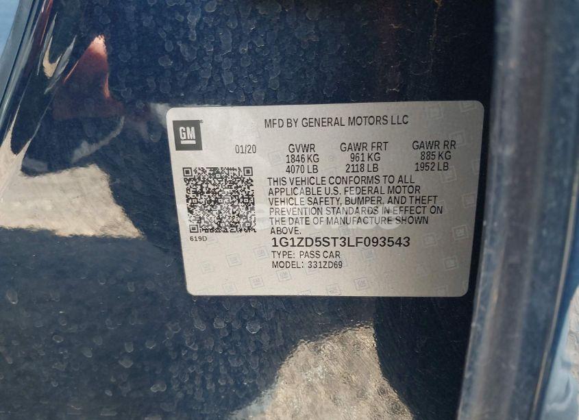 Photo 9 of 2020 Chevrolet Malibu FWD LT (VIN 1G1ZD5ST3LF093543)