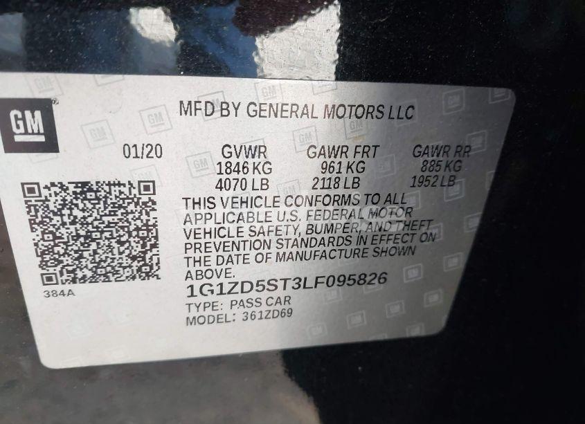 Photo 9 of 2020 Chevrolet Malibu FWD LT (VIN 1G1ZD5ST3LF095826)