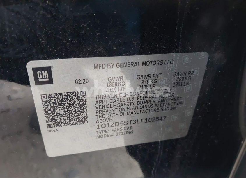 Photo 9 of 2020 Chevrolet Malibu FWD LT (VIN 1G1ZD5ST3LF102547)