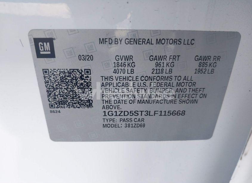 Photo 9 of 2020 Chevrolet Malibu FWD LT (VIN 1G1ZD5ST3LF115668)