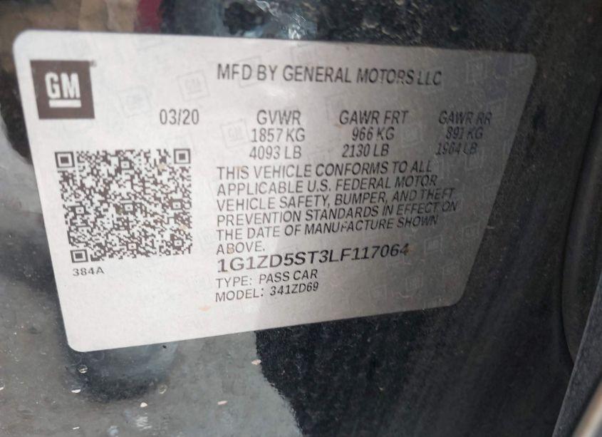 Photo 9 of 2020 Chevrolet Malibu FWD LT (VIN 1G1ZD5ST3LF117064)