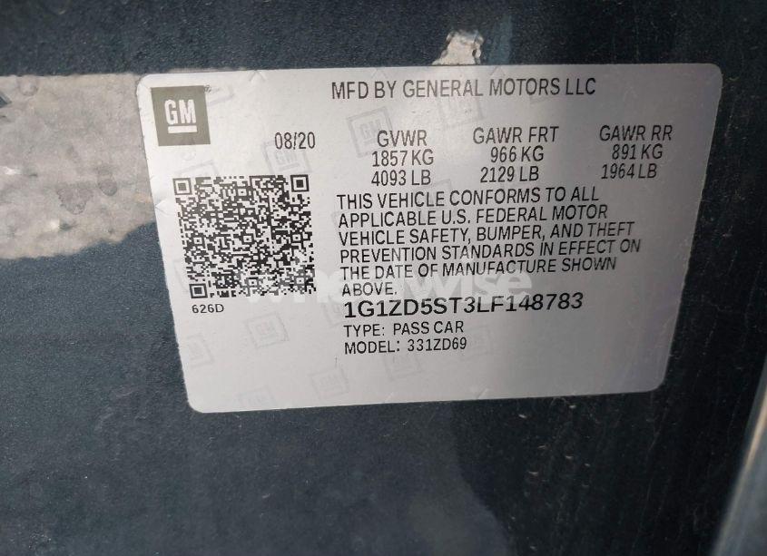 Photo 9 of 2020 Chevrolet Malibu FWD LT (VIN 1G1ZD5ST3LF148783)