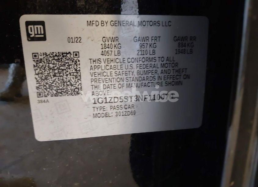 Photo 9 of 2022 Chevrolet Malibu FWD LT (VIN 1G1ZD5ST3NF110070)