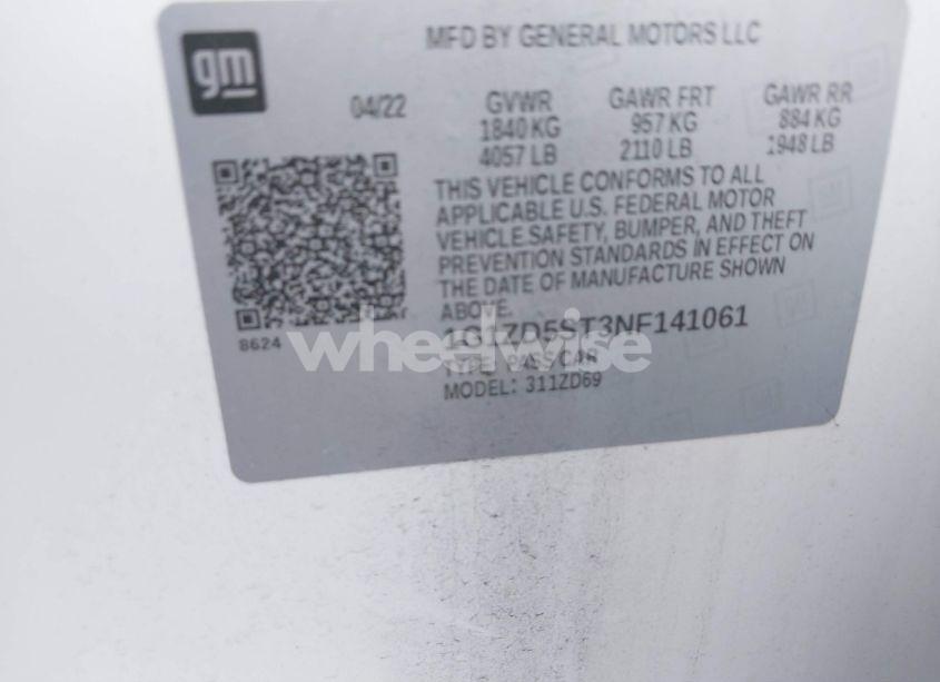 Photo 9 of 2022 Chevrolet Malibu FWD LT (VIN 1G1ZD5ST3NF141061)