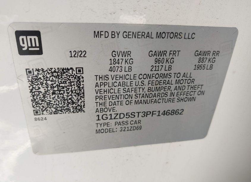 Photo 9 of 2023 Chevrolet Malibu FWD 1LT (VIN 1G1ZD5ST3PF146862)