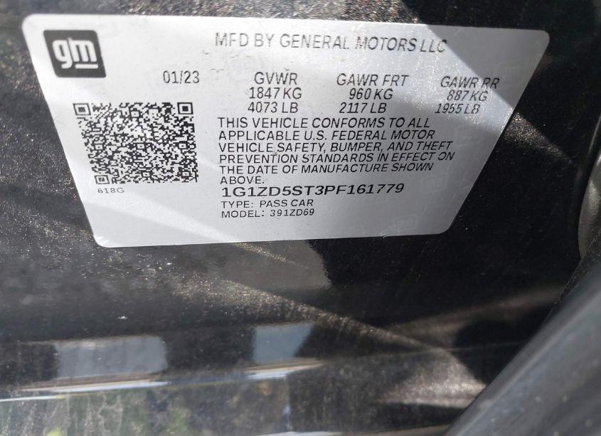 Photo 9 of 2023 Chevrolet Malibu FWD 1LT (VIN 1G1ZD5ST3PF161779)