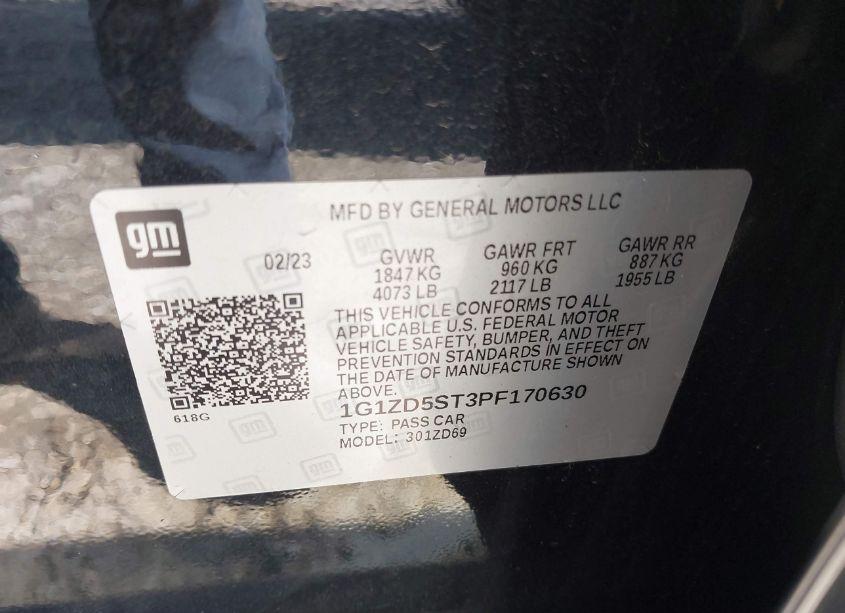 Photo 9 of 2023 Chevrolet Malibu FWD 1LT (VIN 1G1ZD5ST3PF170630)
