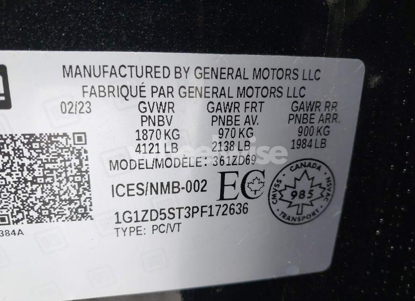 Photo 9 of 2023 Chevrolet Malibu FWD 1LT (VIN 1G1ZD5ST3PF172636)