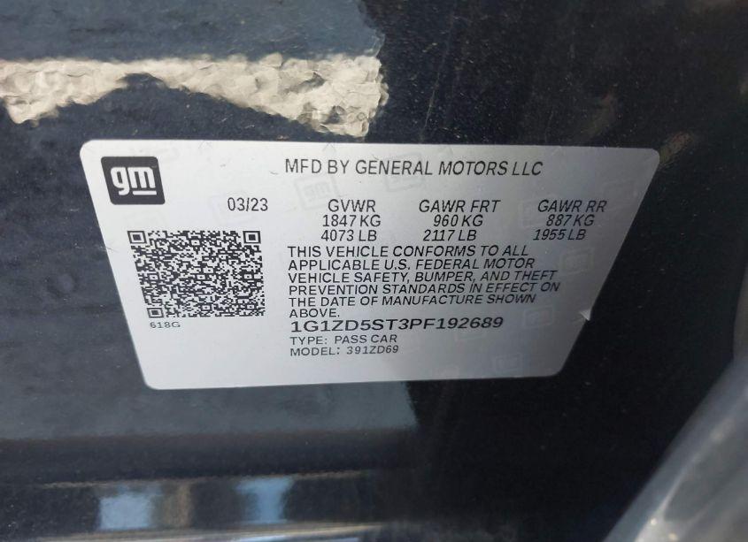 Photo 9 of 2023 Chevrolet Malibu FWD 1LT (VIN 1G1ZD5ST3PF192689)