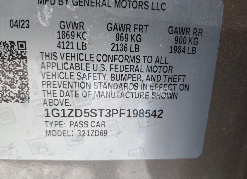 Photo 9 of 2023 Chevrolet Malibu FWD 1LT (VIN 1G1ZD5ST3PF198542)