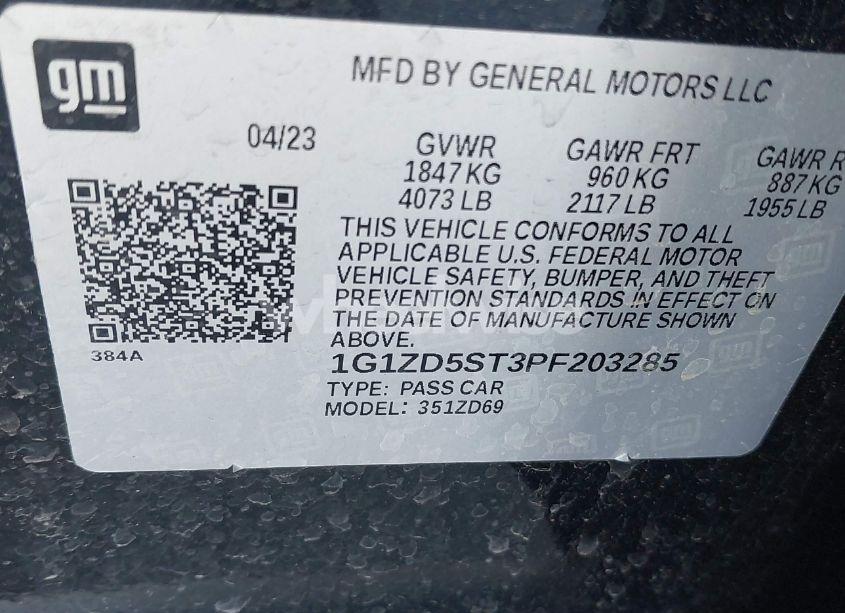 Photo 9 of 2023 Chevrolet Malibu FWD 1LT (VIN 1G1ZD5ST3PF203285)