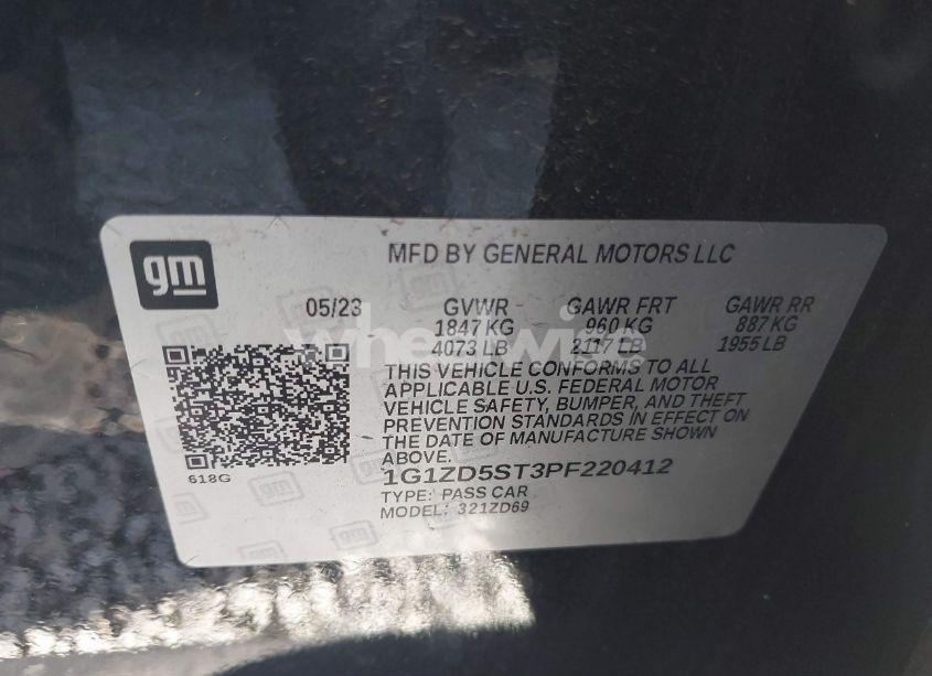 Photo 9 of 2023 Chevrolet Malibu FWD 1LT (VIN 1G1ZD5ST3PF220412)