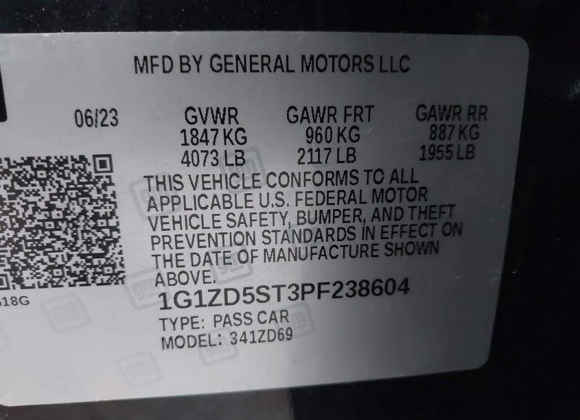 Photo 9 of 2023 Chevrolet Malibu FWD 1LT (VIN 1G1ZD5ST3PF238604)