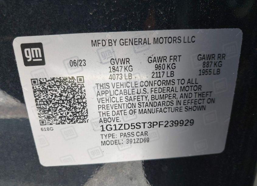 Photo 9 of 2023 Chevrolet Malibu FWD 1LT (VIN 1G1ZD5ST3PF239929)