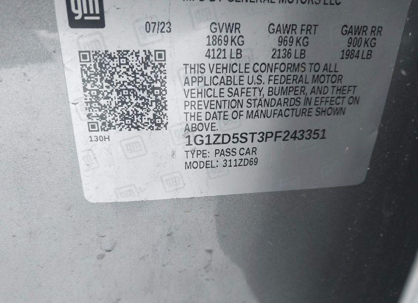 Photo 9 of 2023 Chevrolet Malibu FWD 1LT (VIN 1G1ZD5ST3PF243351)