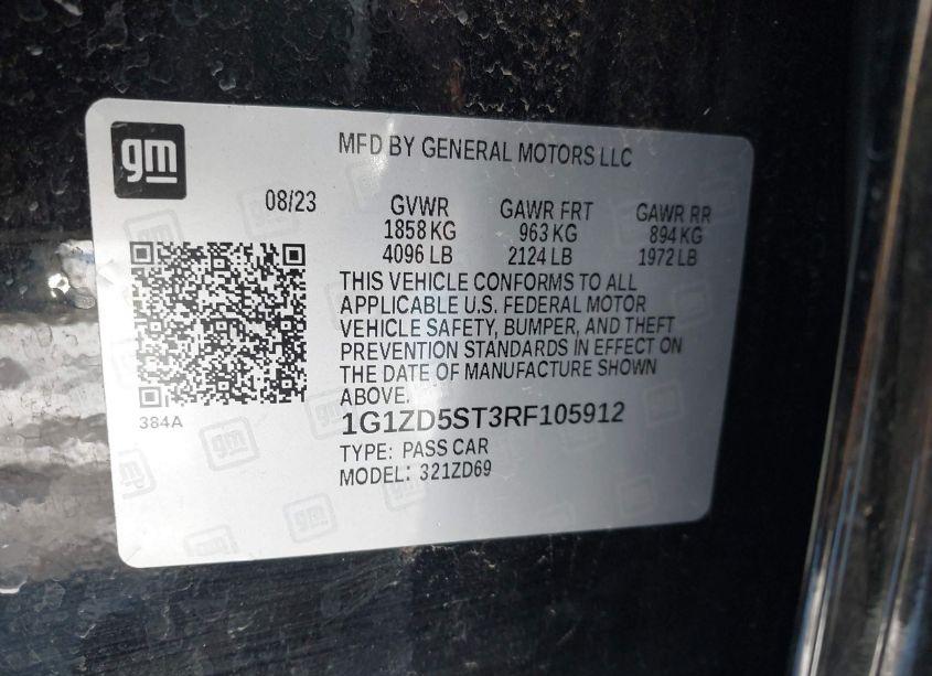 Photo 9 of 2024 Chevrolet Malibu FWD 1LT (VIN 1G1ZD5ST3RF105912)