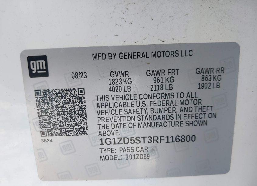 Photo 9 of 2024 Chevrolet Malibu FWD 1LT (VIN 1G1ZD5ST3RF116800)