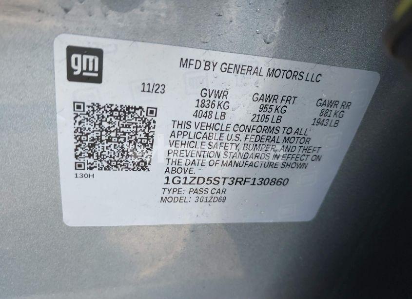 Photo 9 of 2024 Chevrolet Malibu FWD 1LT (VIN 1G1ZD5ST3RF130860)