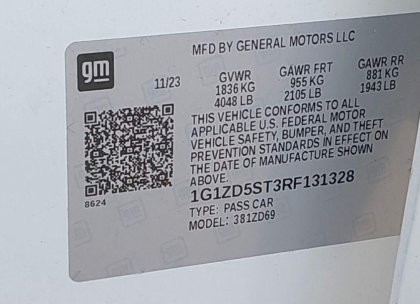 Photo 9 of 2024 Chevrolet Malibu FWD 1LT (VIN 1G1ZD5ST3RF131328)