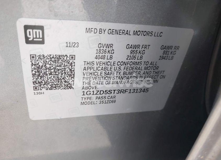 Photo 9 of 2024 Chevrolet Malibu FWD 1LT (VIN 1G1ZD5ST3RF131345)