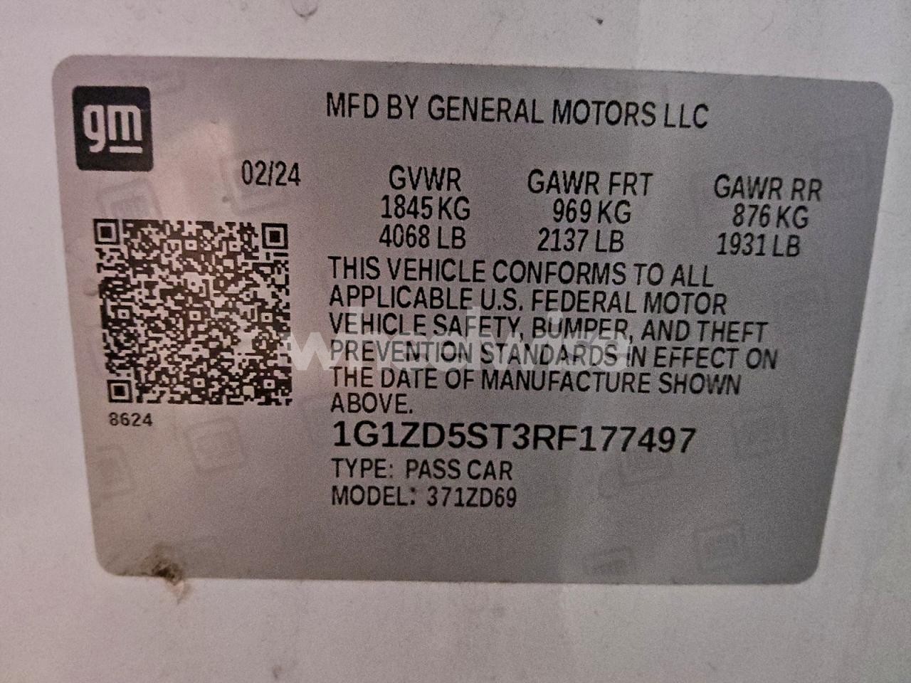 Photo 13 of 2024 CHEVROLET MALIBU LT (VIN 1G1ZD5ST3RF177497)