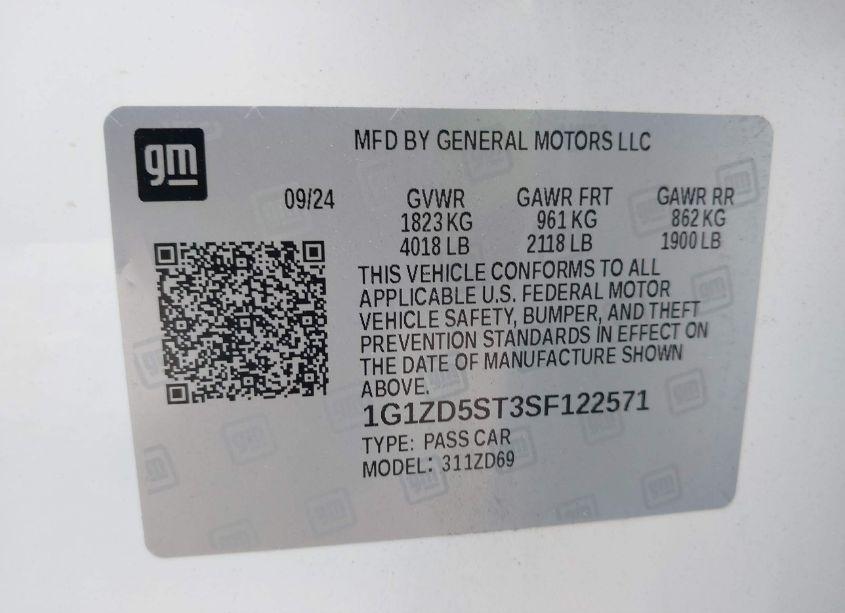 Photo 9 of 2025 Chevrolet Malibu FWD 1LT (VIN 1G1ZD5ST3SF122571)