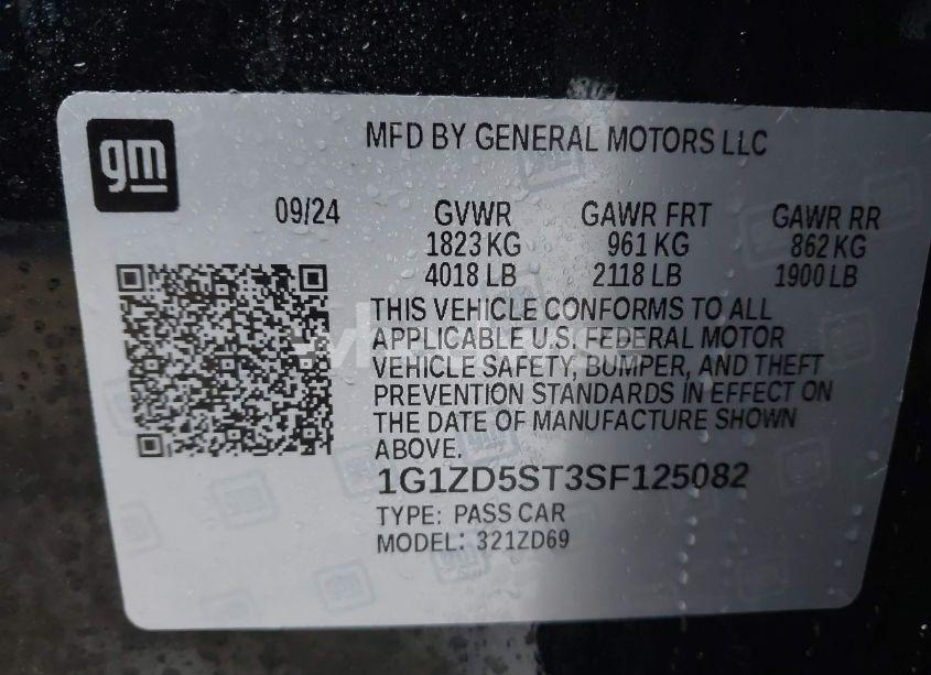 Photo 9 of 2025 Chevrolet Malibu FWD 1LT (VIN 1G1ZD5ST3SF125082)