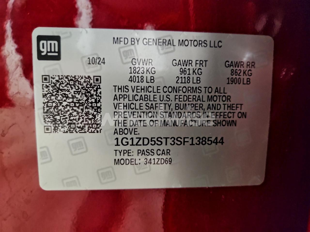 Photo 12 of 2025 CHEVROLET MALIBU LT (VIN 1G1ZD5ST3SF138544)