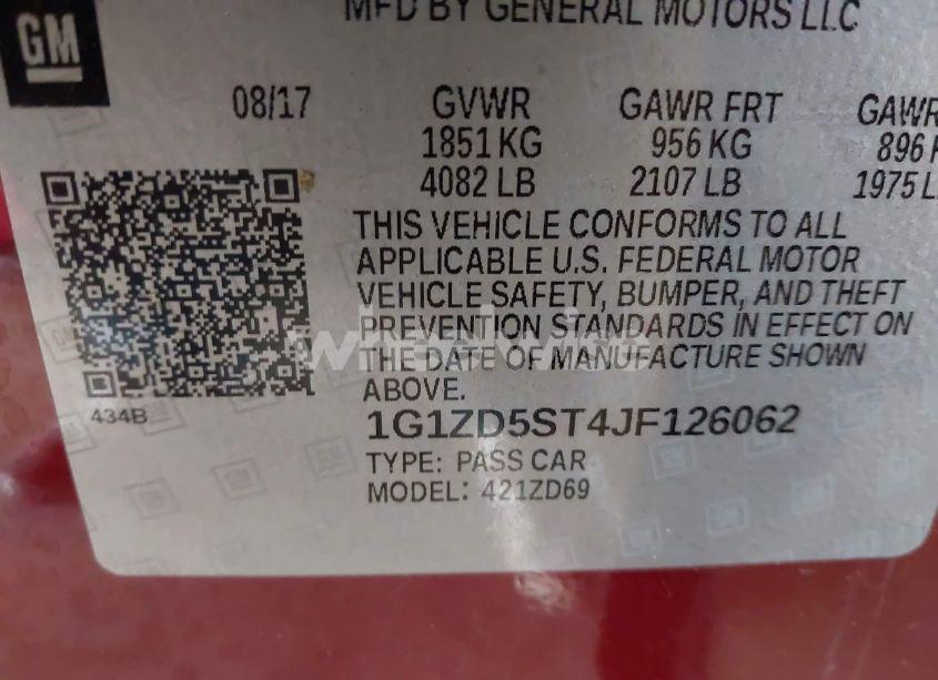 Photo 9 of 2018 Chevrolet Malibu LT (VIN 1G1ZD5ST4JF126062)