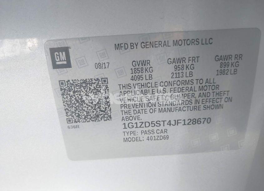 Photo 9 of 2018 Chevrolet Malibu LT (VIN 1G1ZD5ST4JF128670)