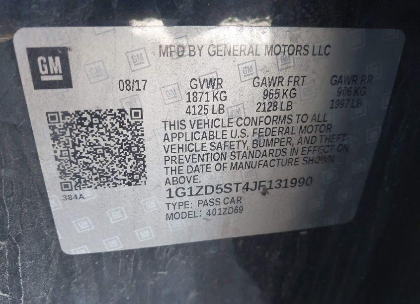 Photo 9 of 2018 Chevrolet Malibu LT (VIN 1G1ZD5ST4JF131990)